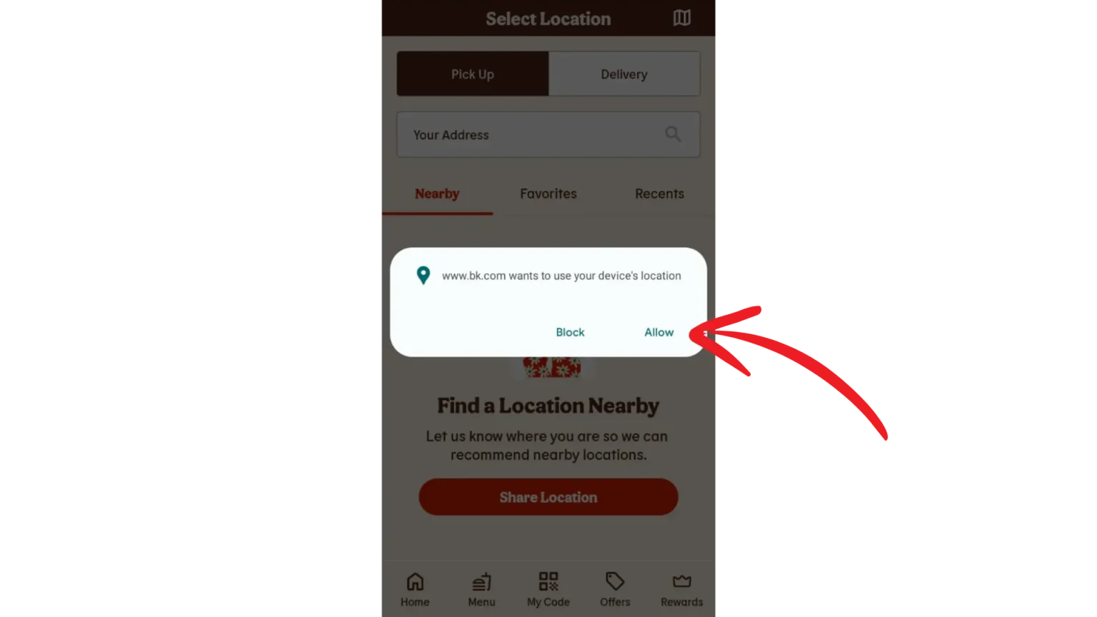Home 46 Burger King Order Step 2