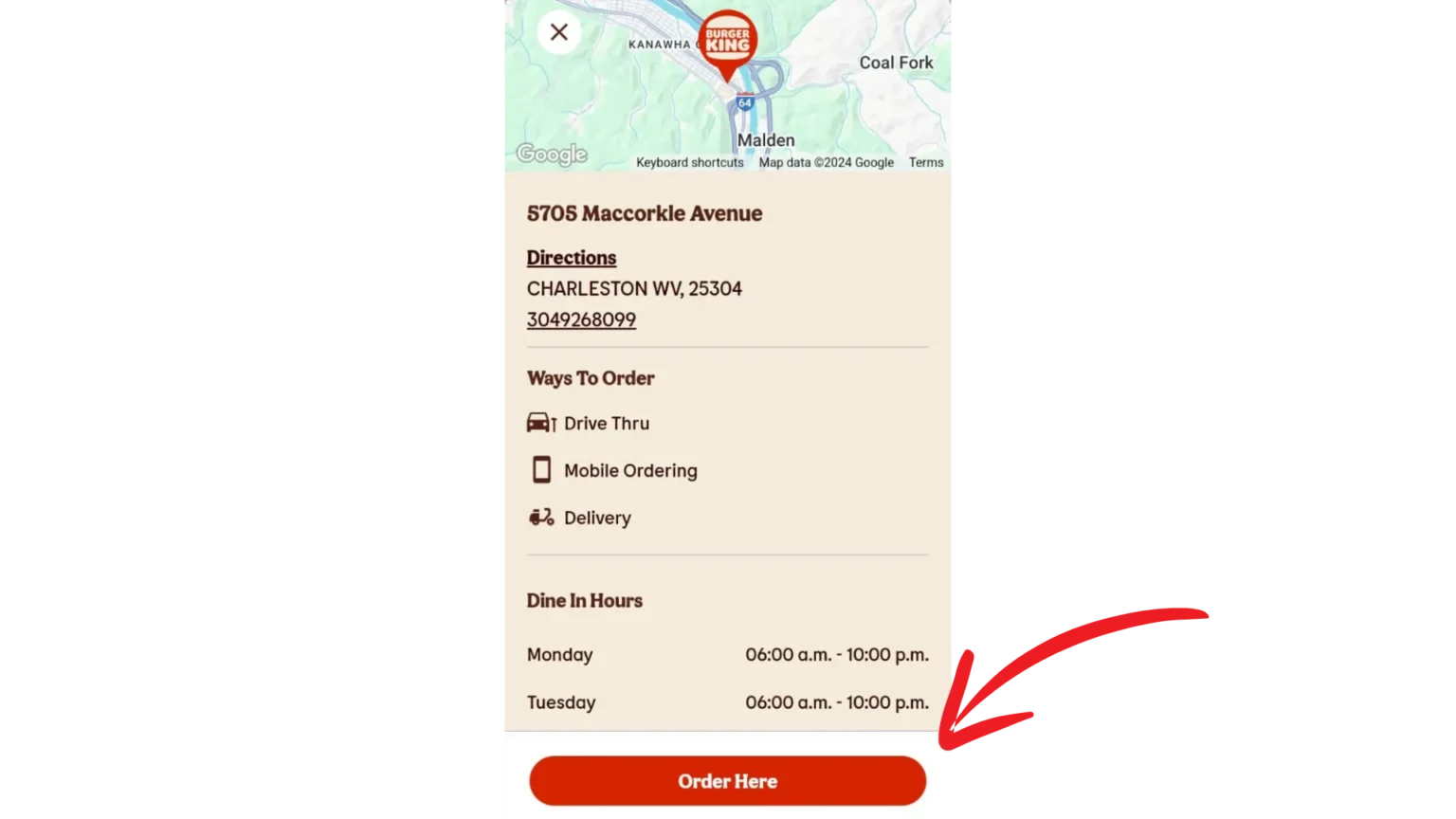 Home 47 Burger King Order Step 3